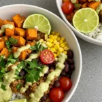 Easy Taco Sweet Potato Bowl A Flavorful And Nutritious Meal 13 A colorful taco sweet potato bowl with various toppings.