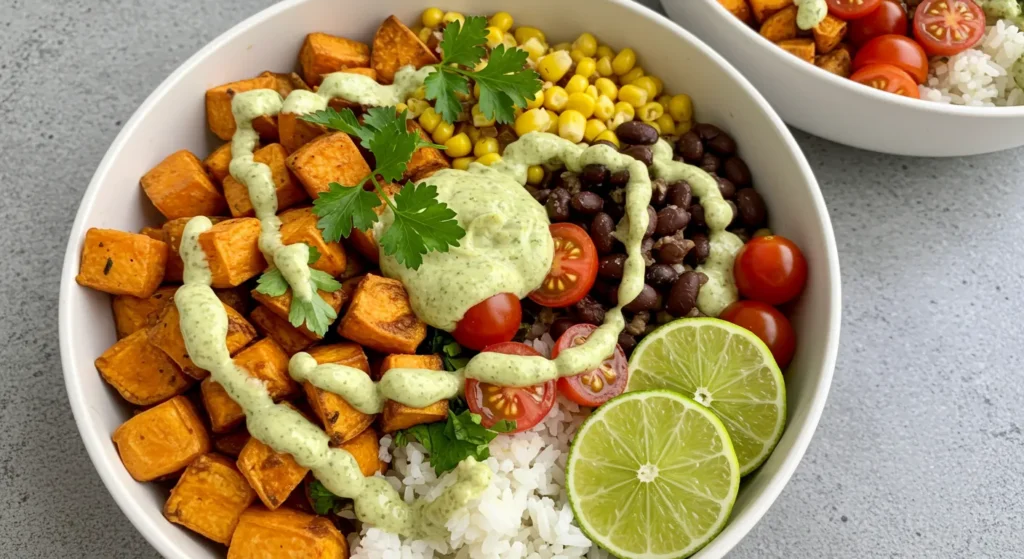 Easy Taco Sweet Potato Bowl A Flavorful And Nutritious Meal 16 finished taco sweet potato bowl, garnished and ready to eat.